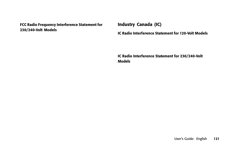 Industry canada (ic) | Oki 391 User Manual | Page 121 / 135