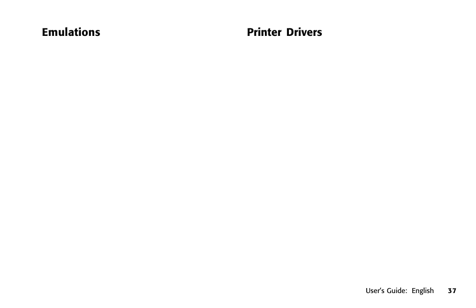 Emulations, Printer drivers, Choices | Wrong fonts print, Selecting, Incorrect fonts print, Strange characters print, Emulations printer drivers | Oki 391 User Manual | Page 37 / 135