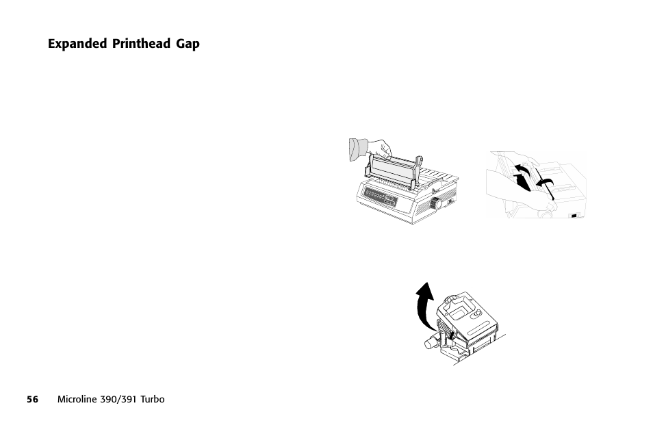 Expanded printhead gap, Thick, Expanded | Oki 391 User Manual | Page 56 / 135