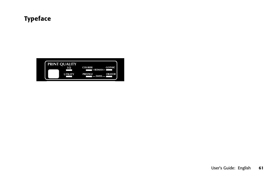 Typeface, Font / typeface, Font | Print quality | Oki 391 User Manual | Page 61 / 135