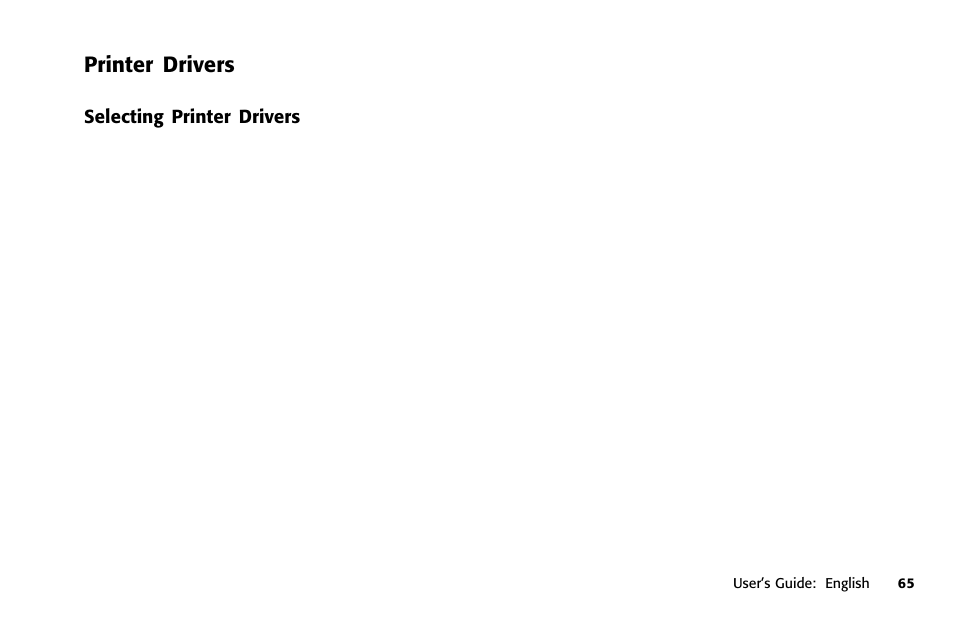 Printer drivers, Selecting printer drivers | Oki 391 User Manual | Page 65 / 135