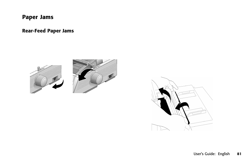 Paper jams, Rear feed | Oki 391 User Manual | Page 81 / 135