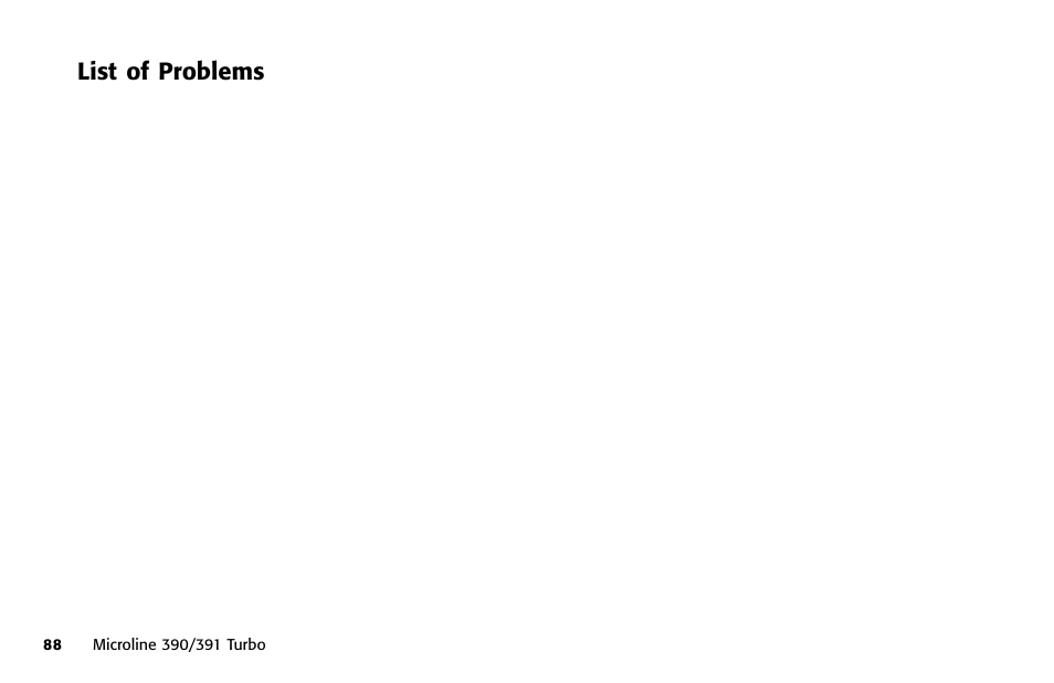 List of problems | Oki 391 User Manual | Page 88 / 135