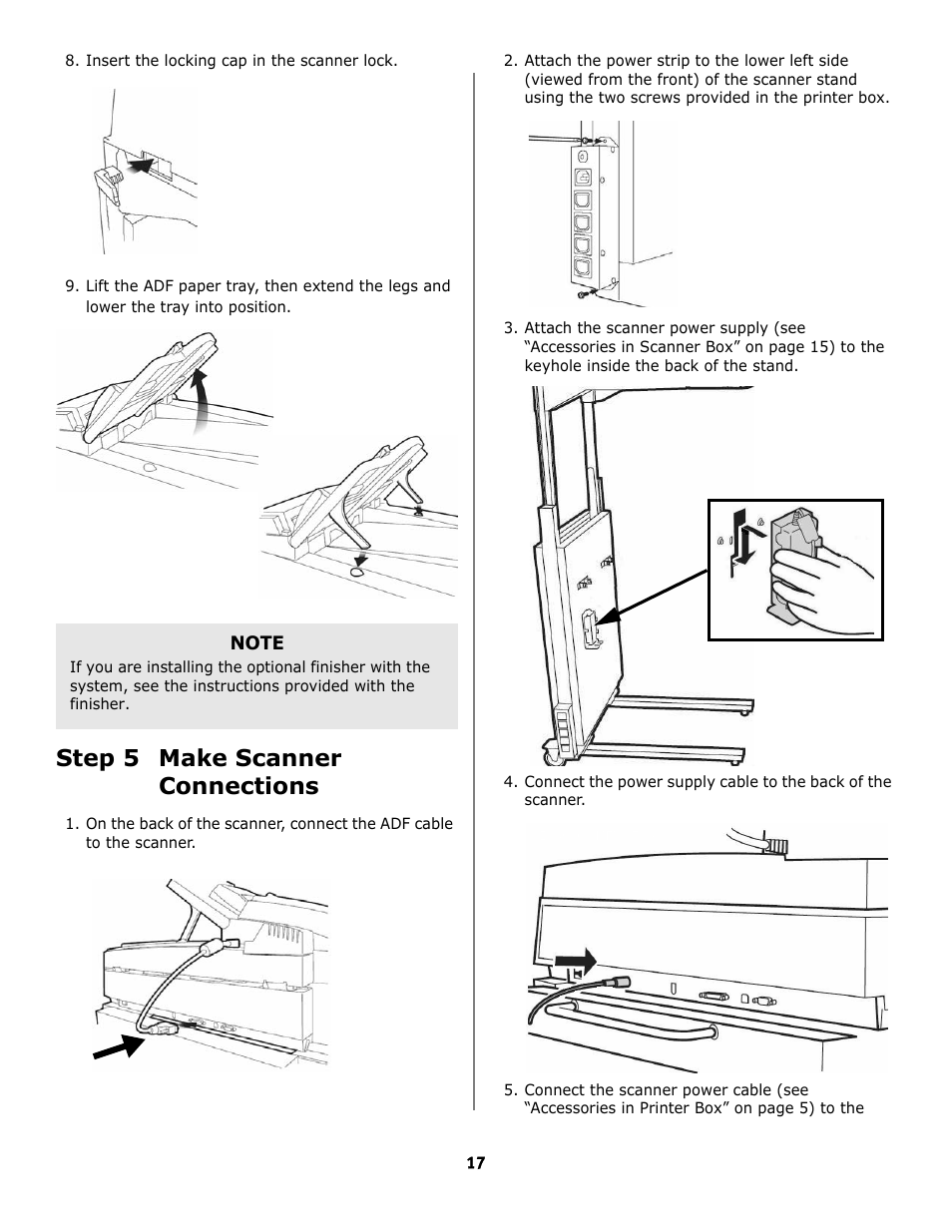 Step 5 make scanner connections | Oki ES3640E User Manual | Page 17 / 24