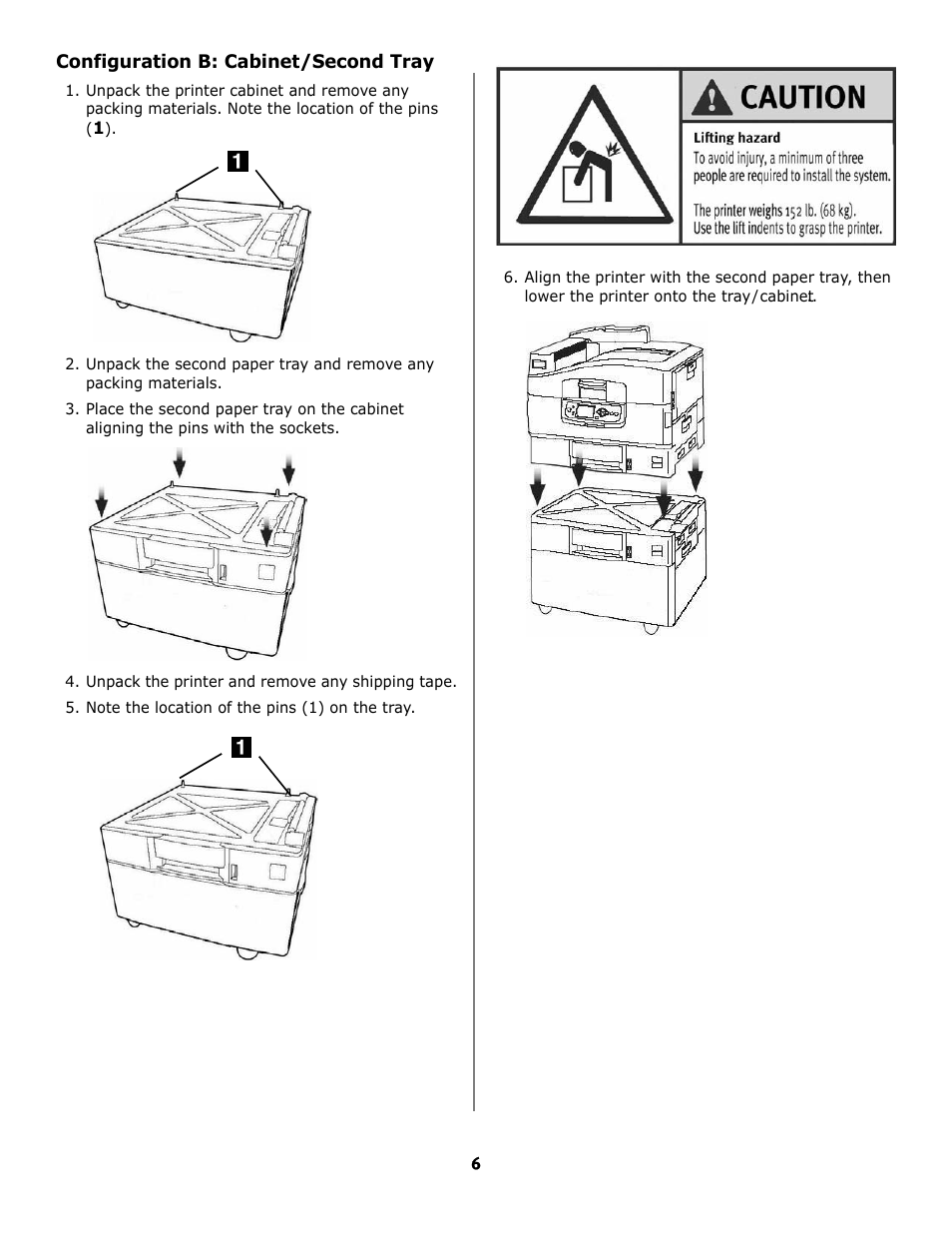 Configuration b: cabinet/second tray | Oki ES3640E User Manual | Page 6 / 24