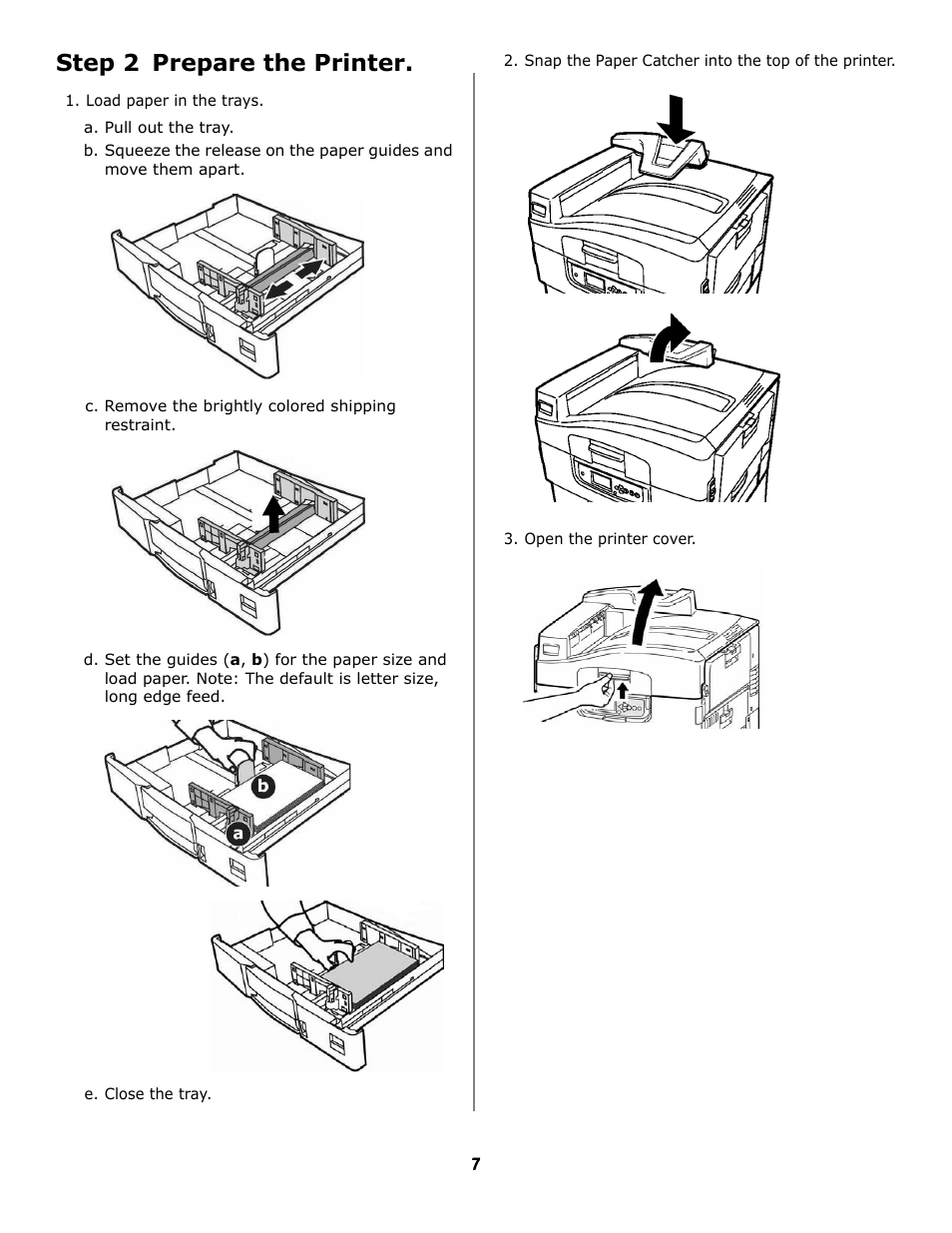 Step 2 prepare the printer | Oki ES3640E User Manual | Page 7 / 24