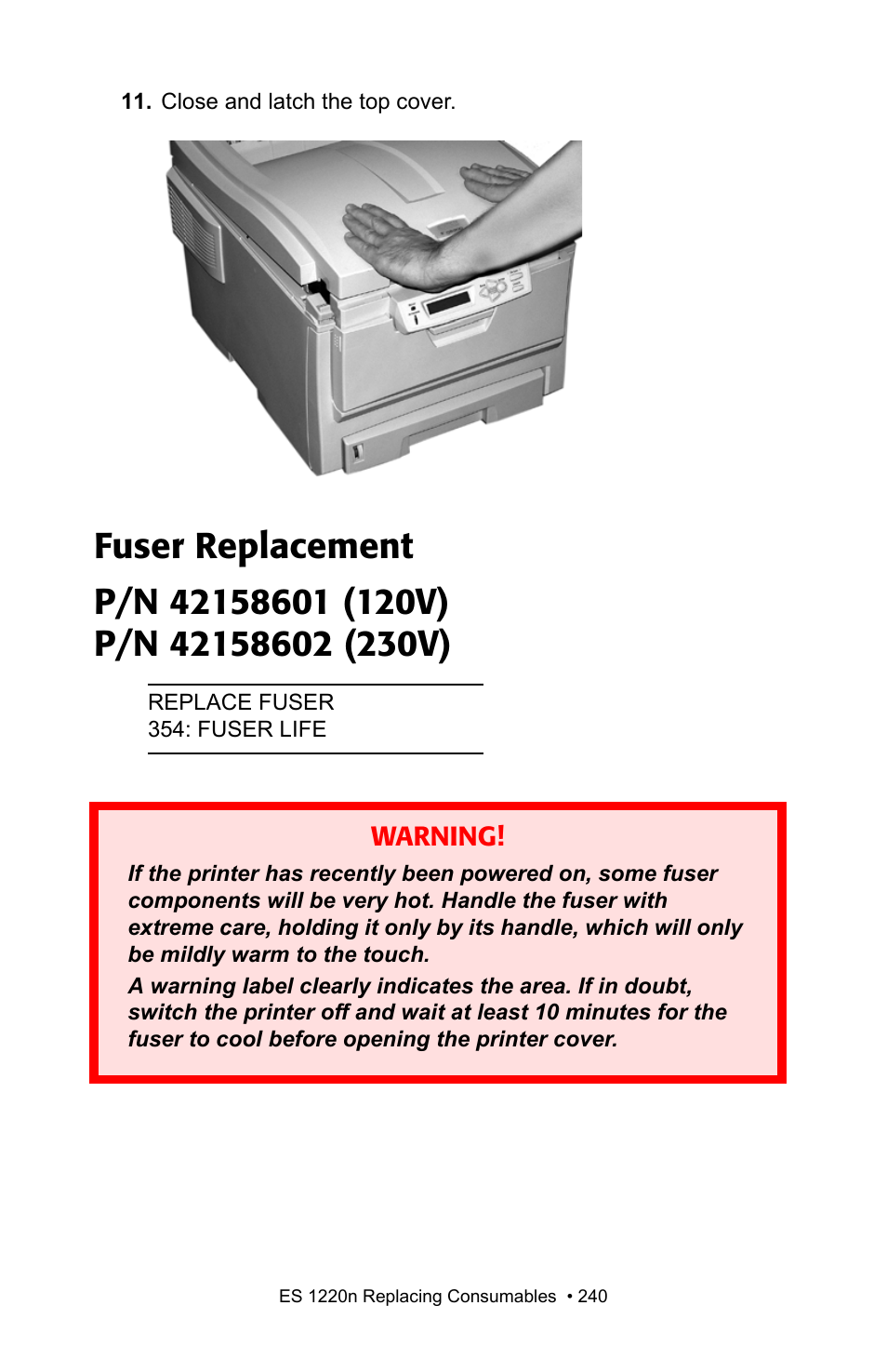 Fuser replacement, S. see | Oki 1220n User Manual | Page 147 / 207