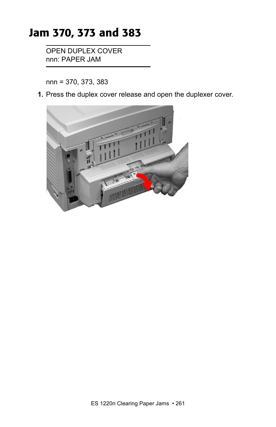 Jam 370, 373 and 383 | Oki 1220n User Manual | Page 168 / 207