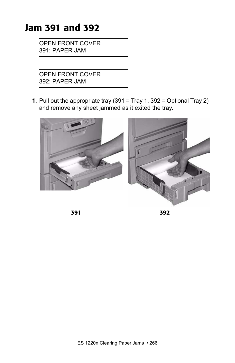 Jam 391 and 392 | Oki 1220n User Manual | Page 173 / 207