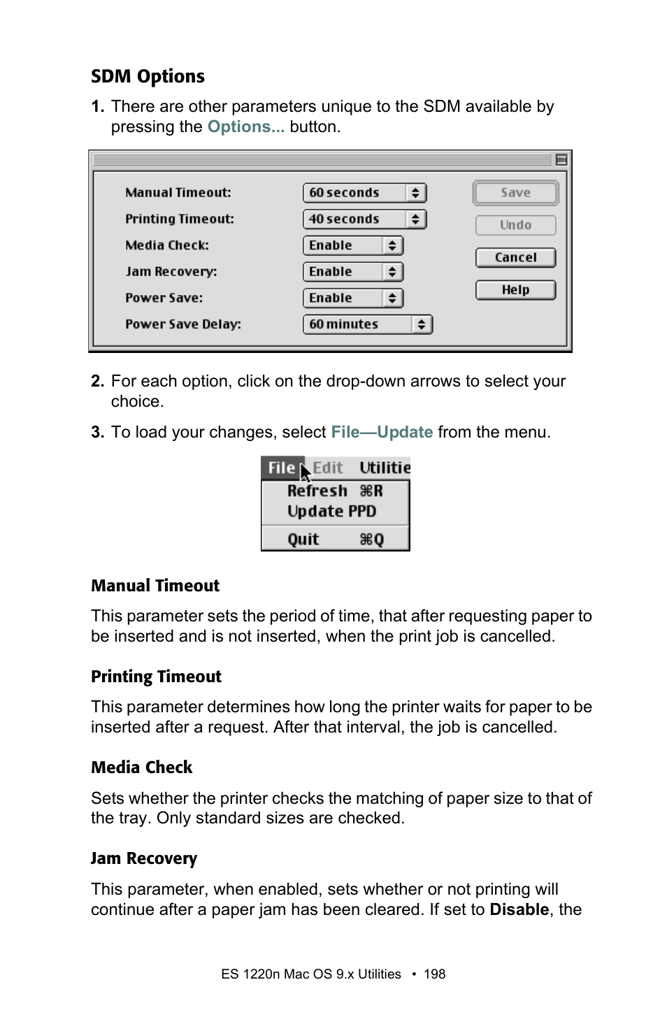Sdm options | Oki 1220n User Manual | Page 198 / 207