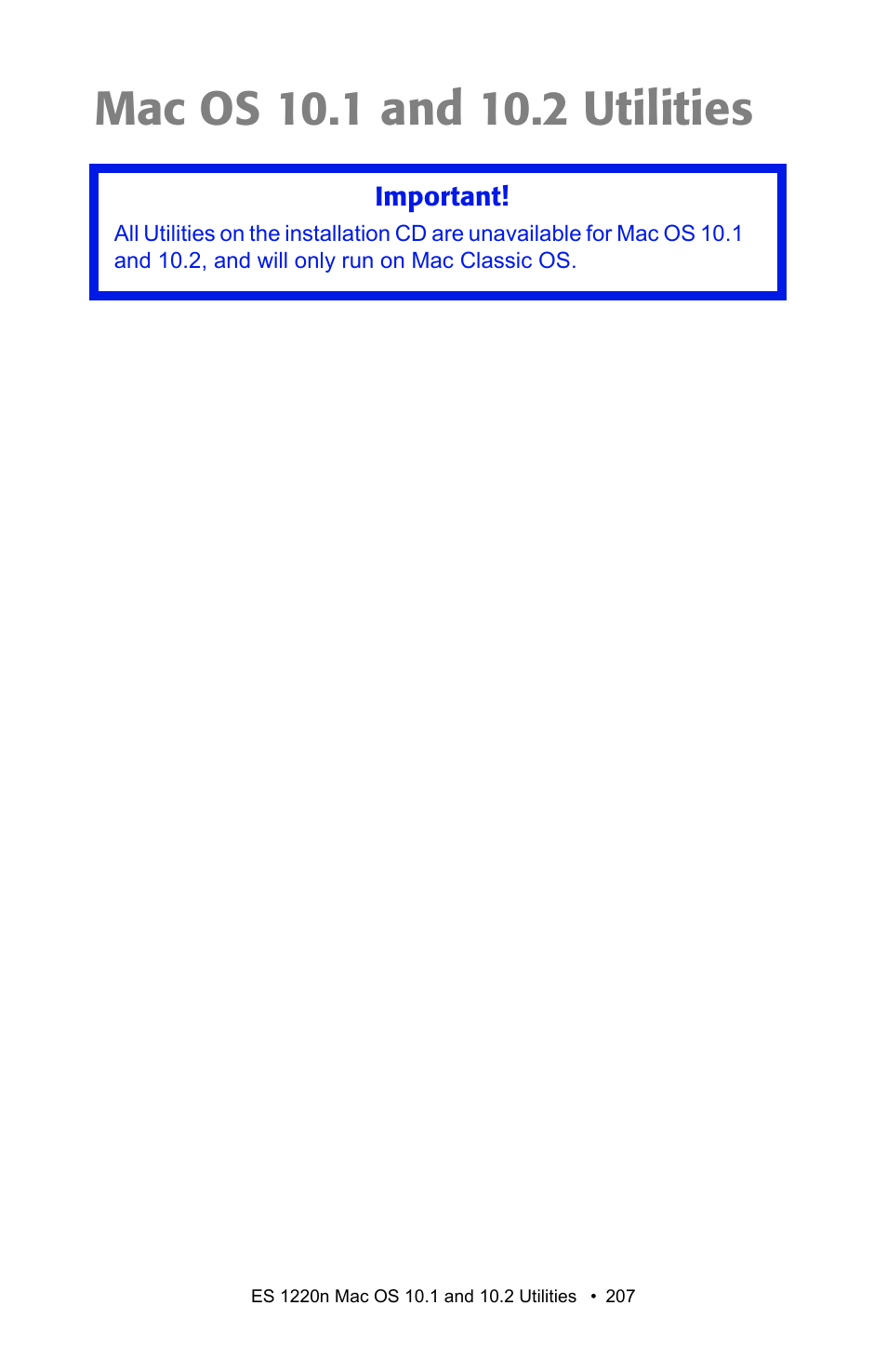 Mac os 10.1 and 10.2 utilities | Oki 1220n User Manual | Page 207 / 207