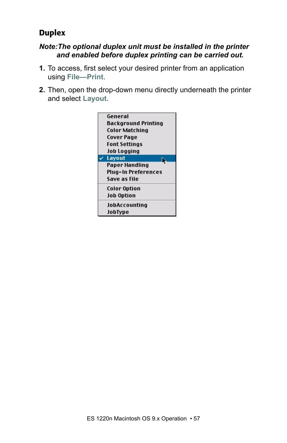 Duplex | Oki 1220n User Manual | Page 57 / 207