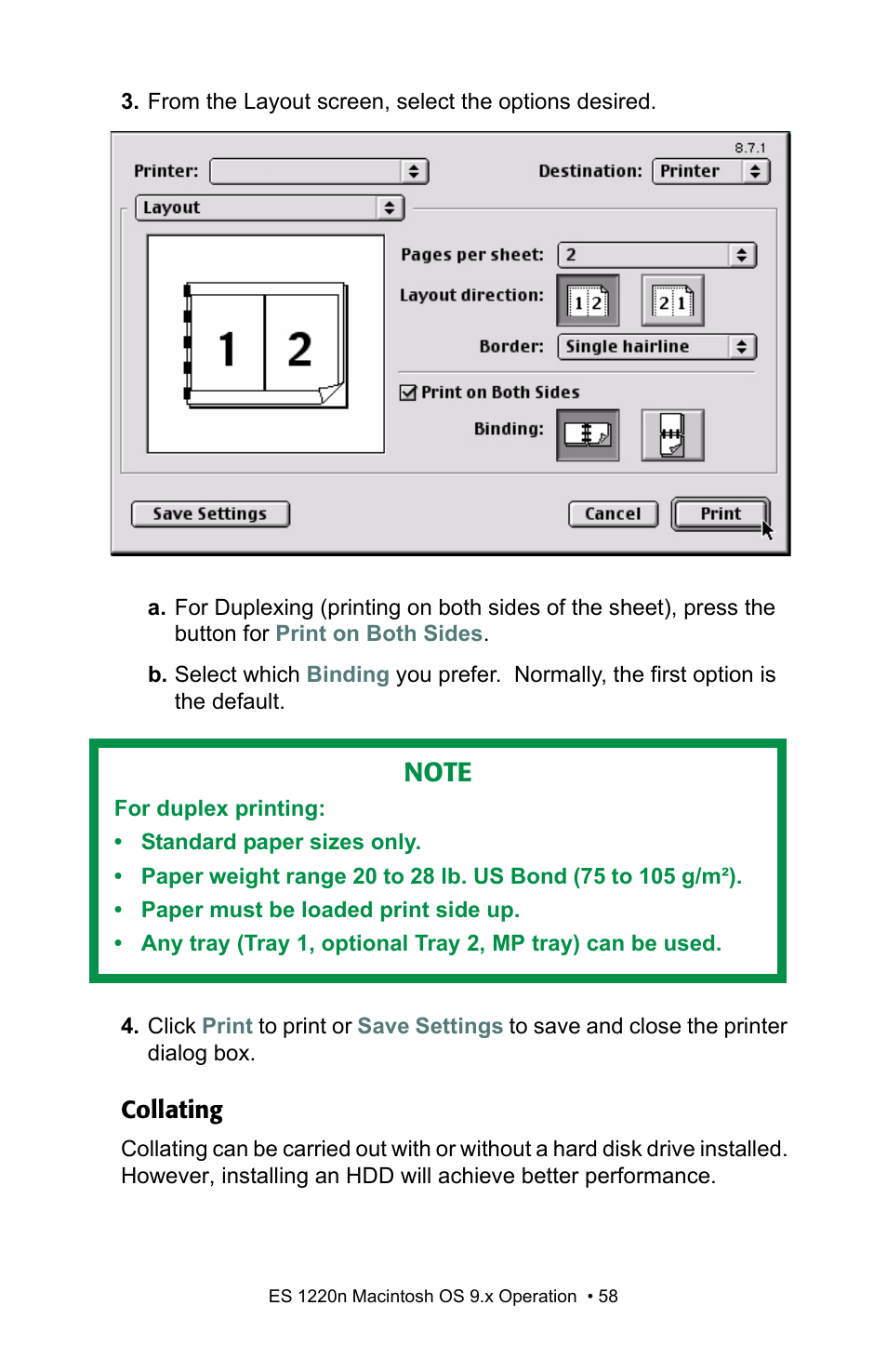 Collating | Oki 1220n User Manual | Page 58 / 207