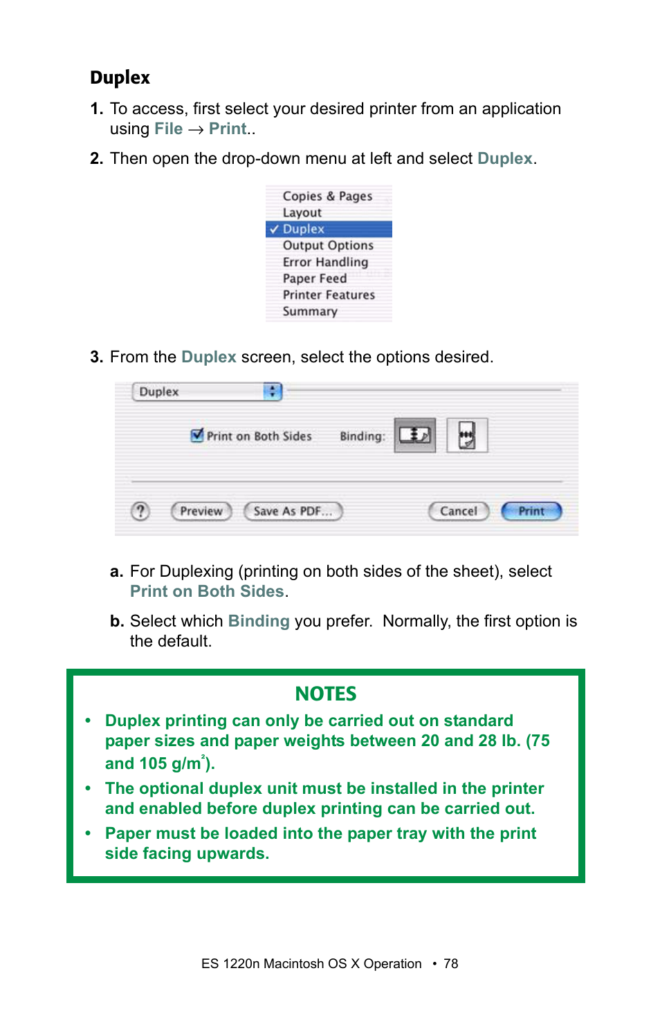 Duplex | Oki 1220n User Manual | Page 78 / 207