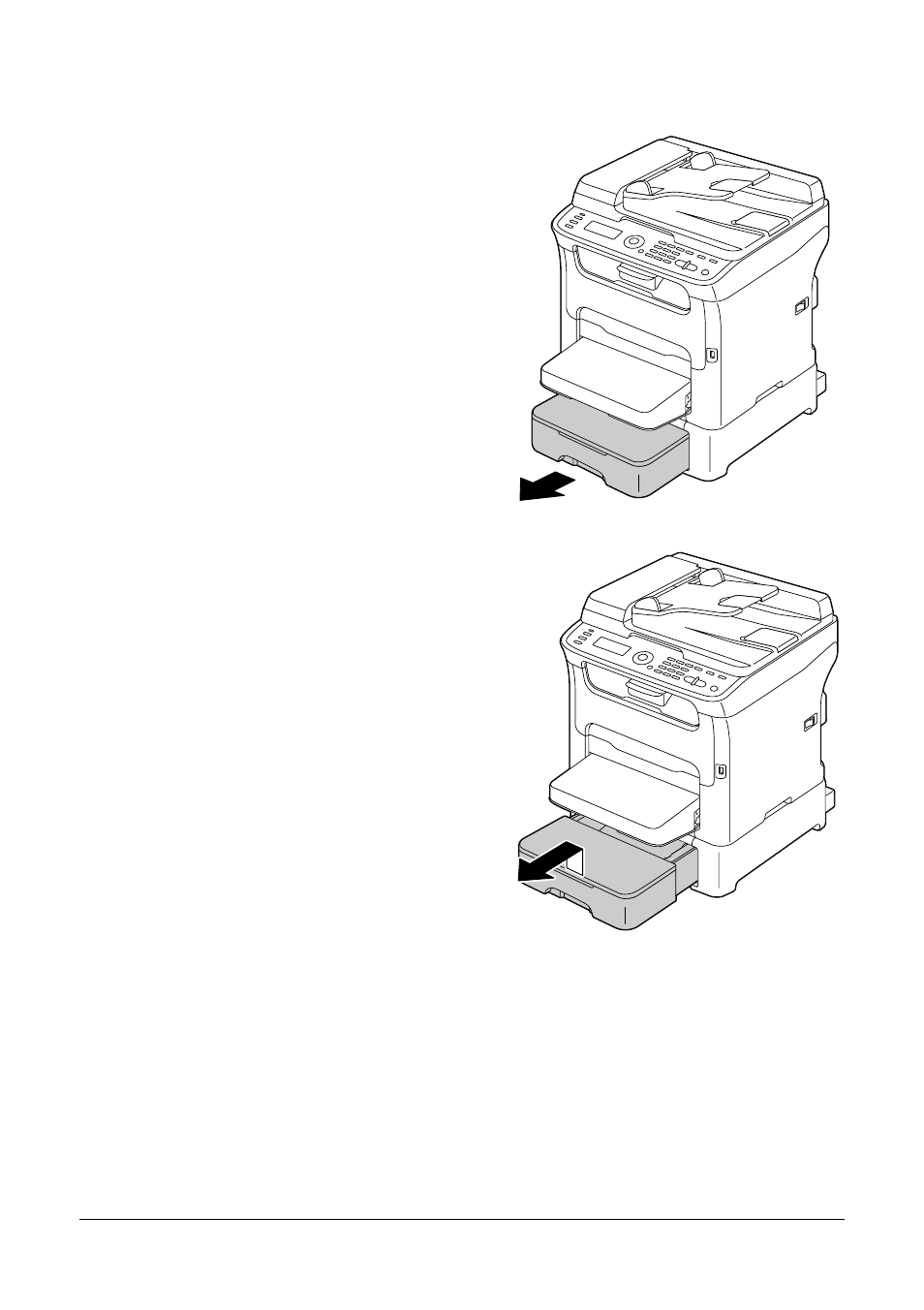 Clearing a media missfeed in tray 2 | Oki MC160n User Manual | Page 215 / 268