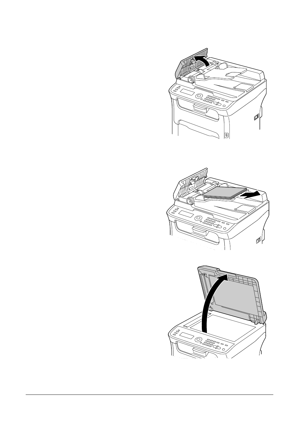 Clearing a media missfeed from the adf | Oki MC160n User Manual | Page 219 / 268