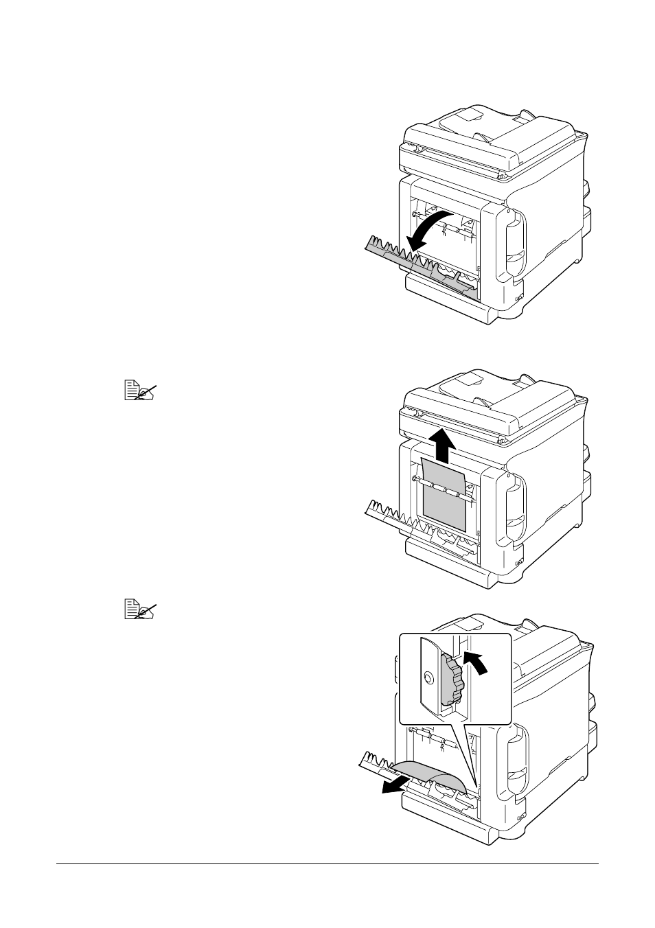 Clearing a media missfeed from the duplex option | Oki MC160n User Manual | Page 221 / 268