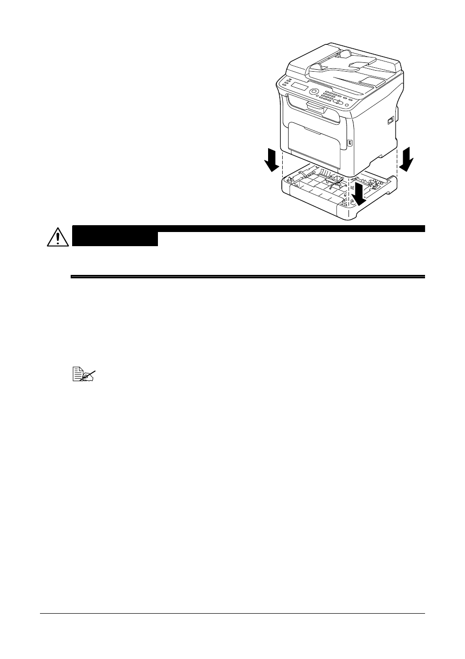 Installing the duplex option, Warning | Oki MC160n User Manual | Page 255 / 268
