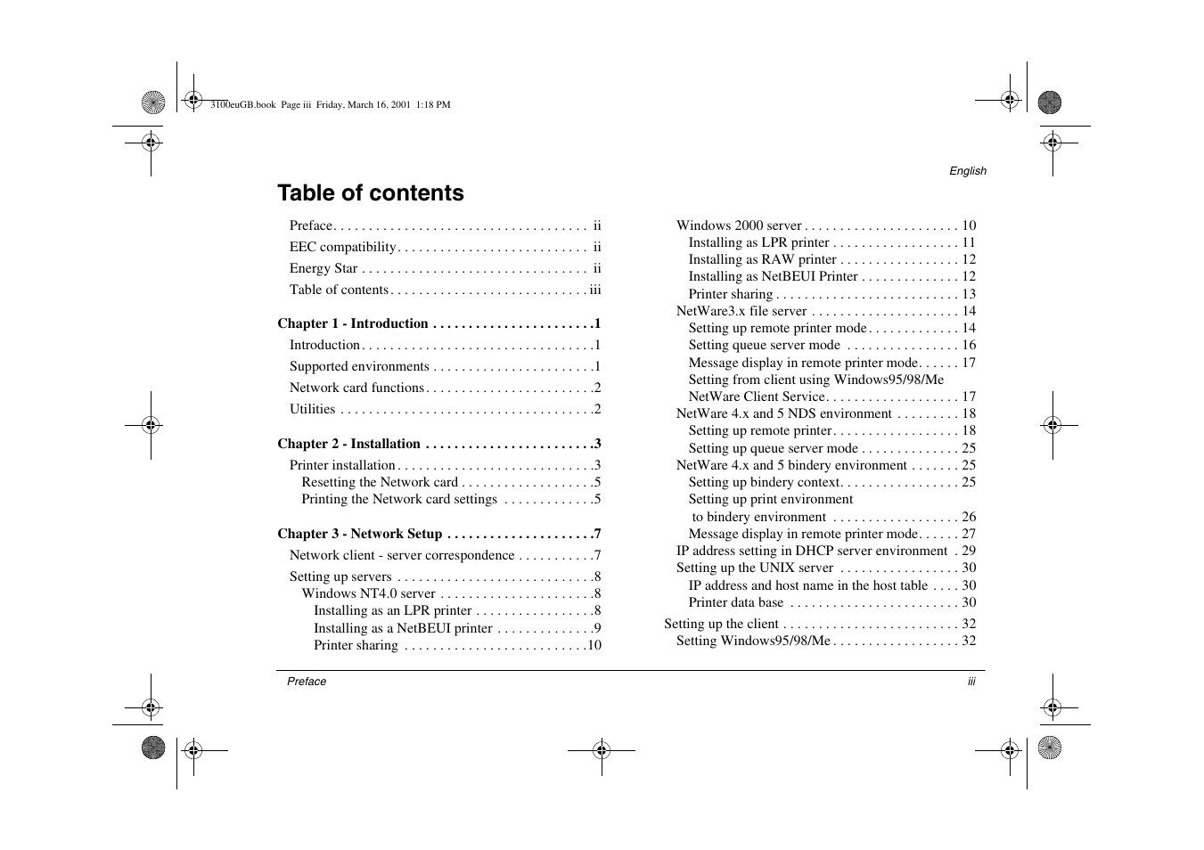 Oki lan 3100e User Manual | Page 3 / 104