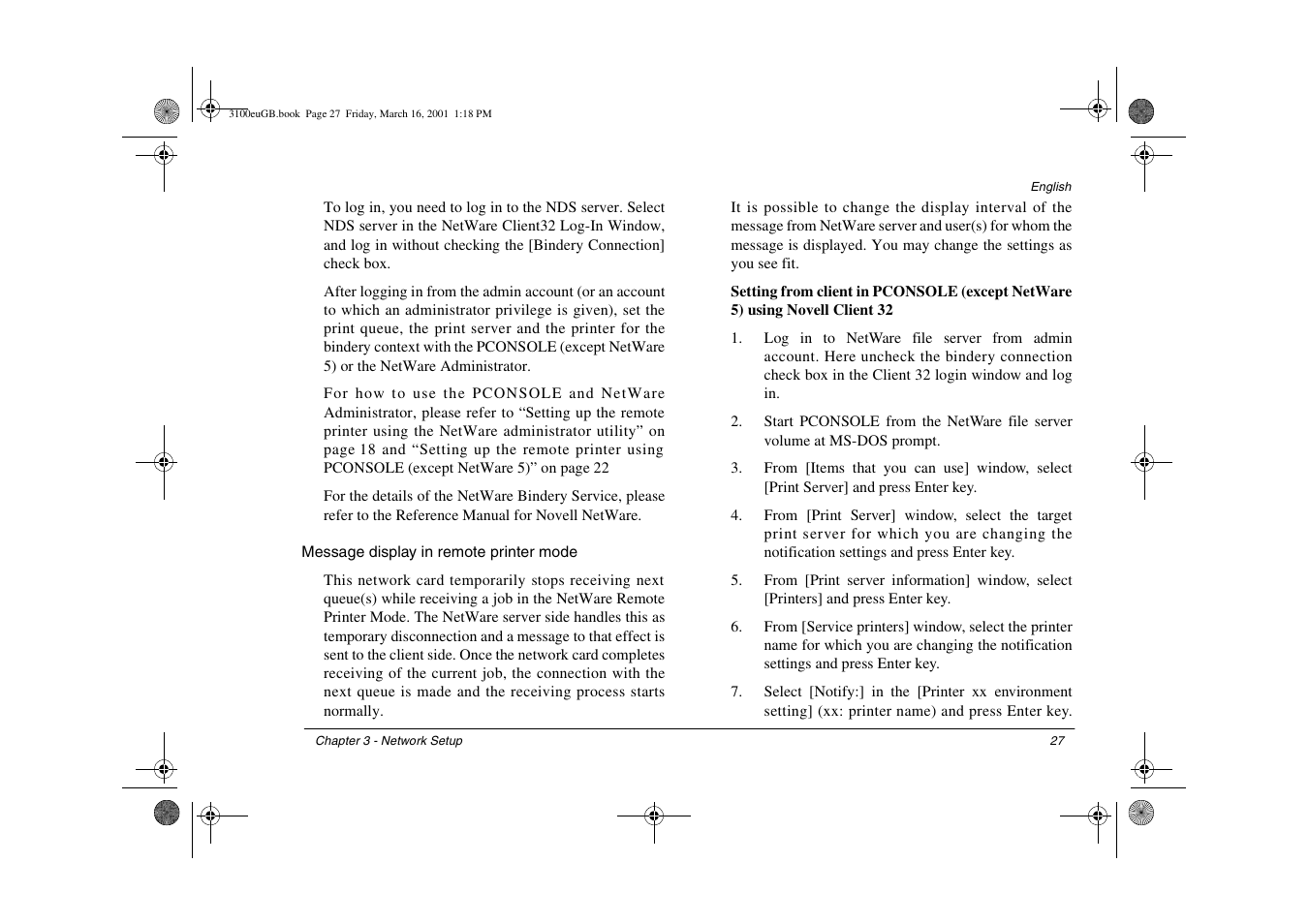 Message display in remote printer mode | Oki lan 3100e User Manual | Page 33 / 104