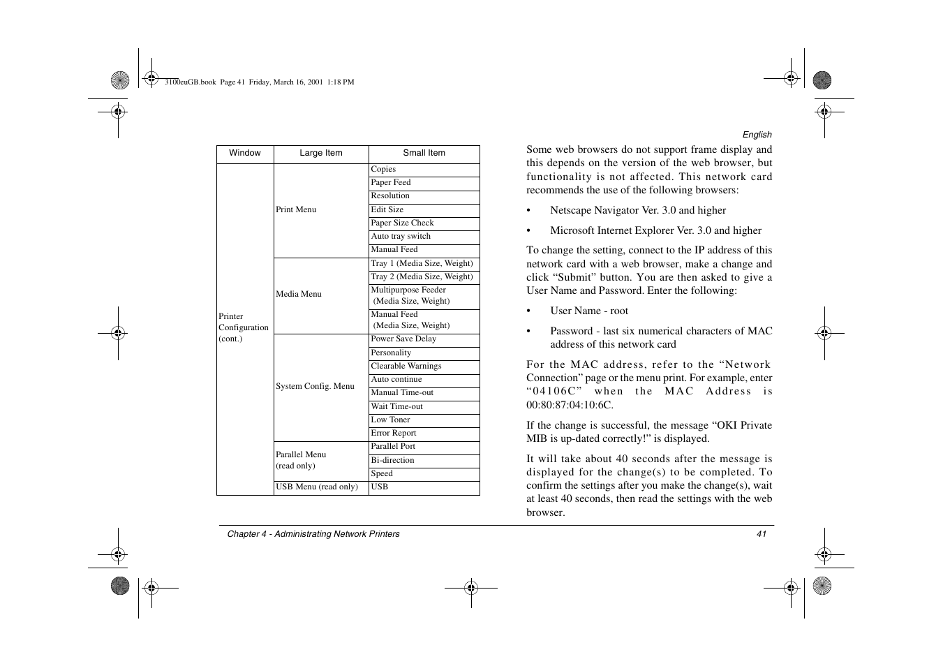 Oki lan 3100e User Manual | Page 47 / 104