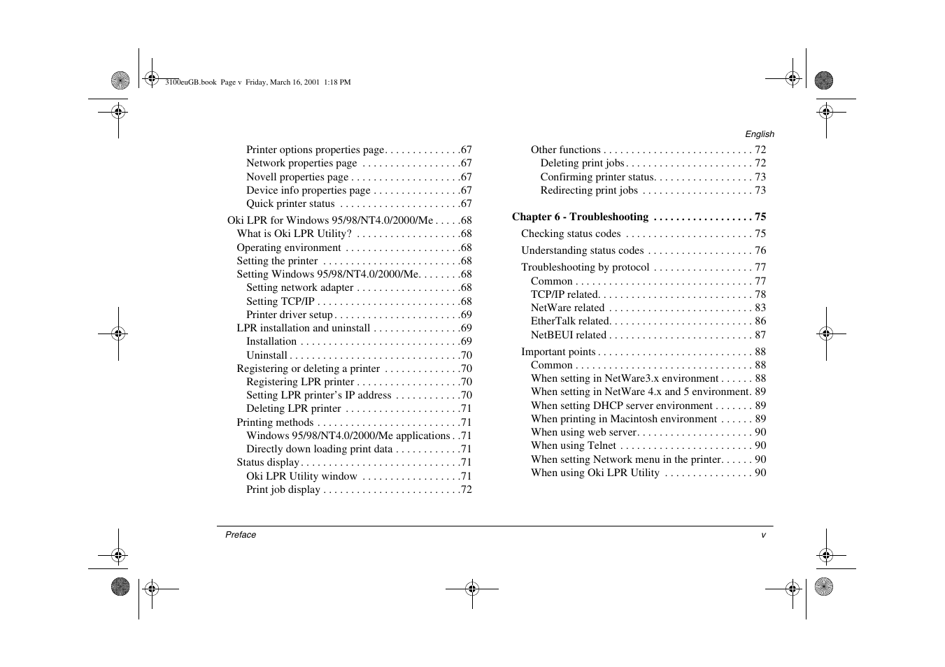 Oki lan 3100e User Manual | Page 5 / 104