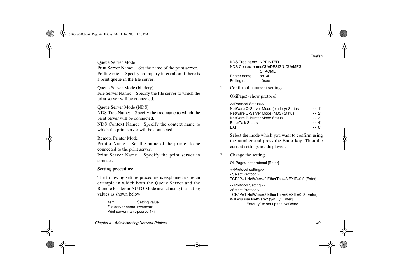 Oki lan 3100e User Manual | Page 55 / 104