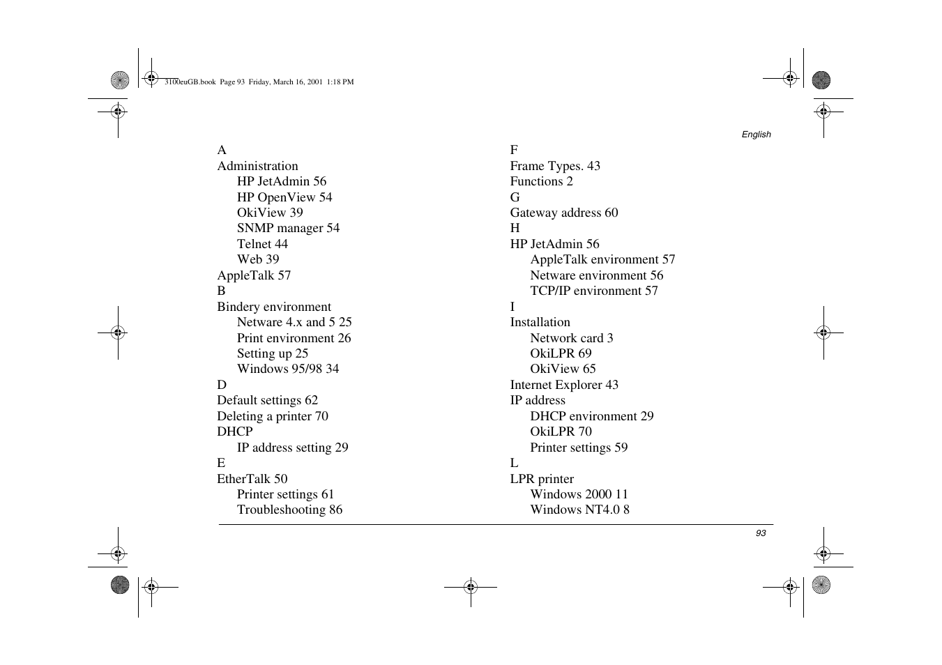 Oki lan 3100e User Manual | Page 99 / 104