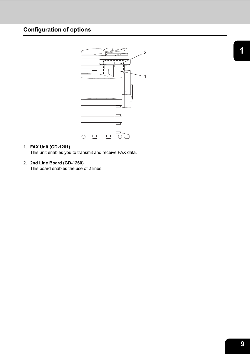 Configuration of options | Oki CX 1145 MFP User Manual | Page 10 / 177