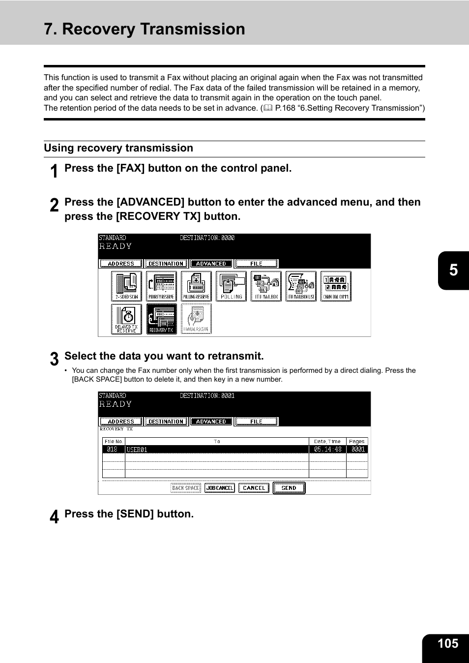 Recovery transmission | Oki CX 1145 MFP User Manual | Page 106 / 177