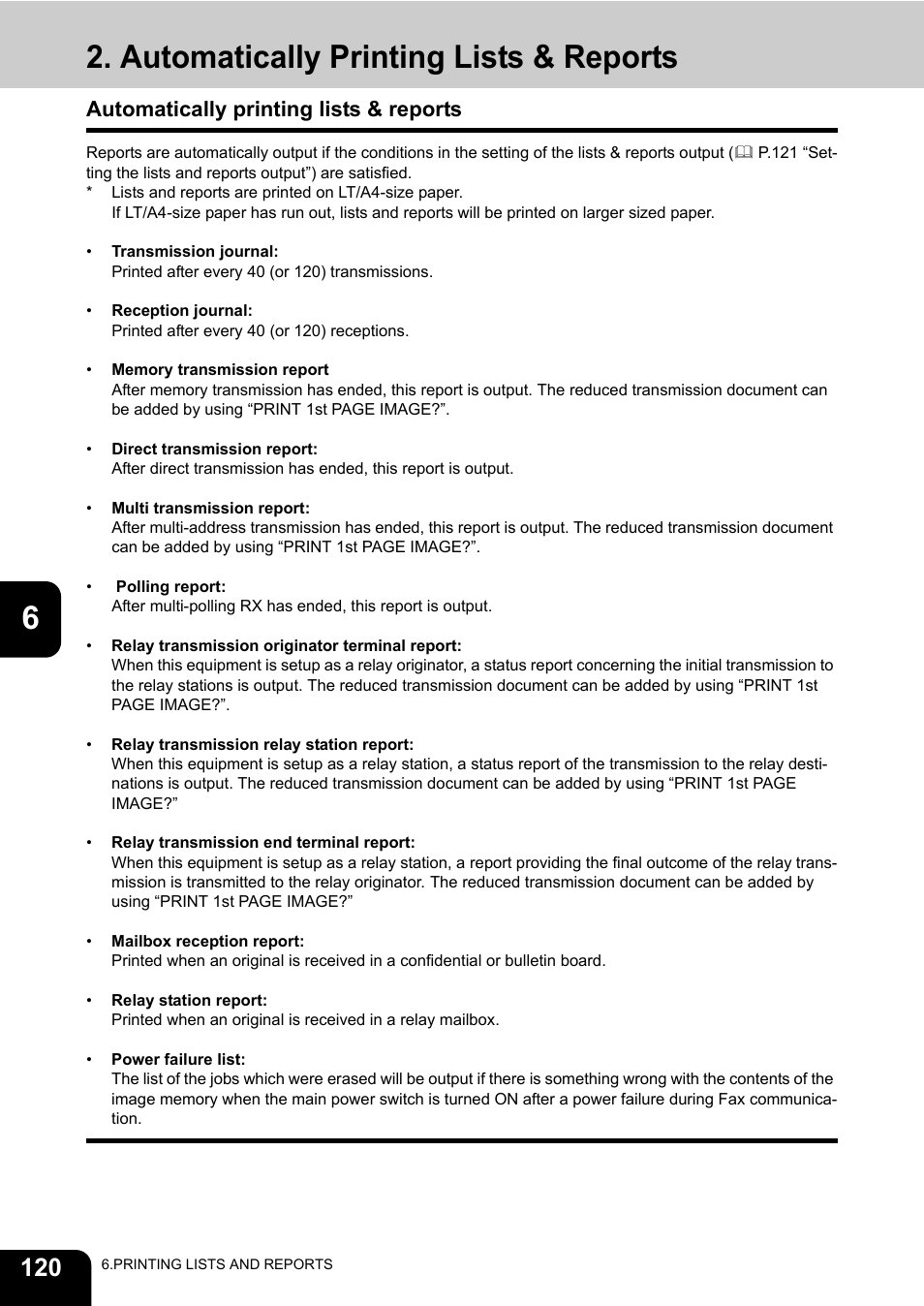 Automatically printing lists & reports | Oki CX 1145 MFP User Manual | Page 121 / 177