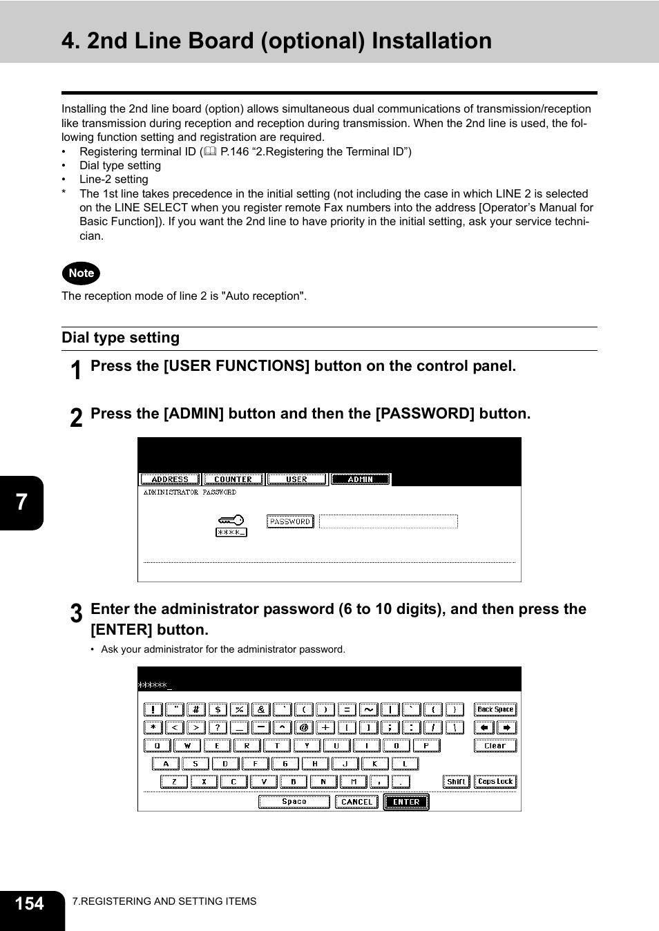 2nd line board (optional) installation | Oki CX 1145 MFP User Manual | Page 155 / 177