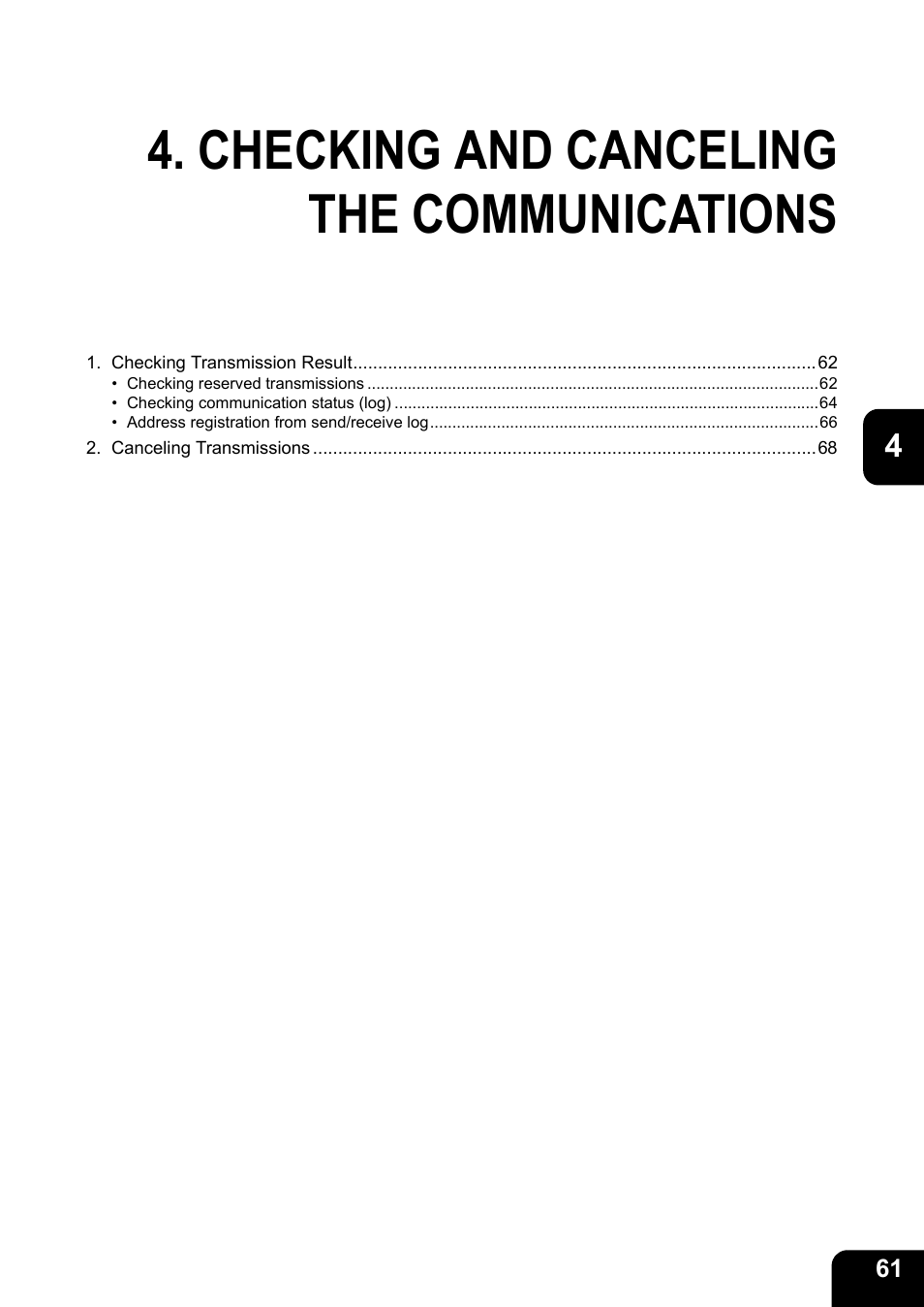 Checking and canceling the communications | Oki CX 1145 MFP User Manual | Page 62 / 177