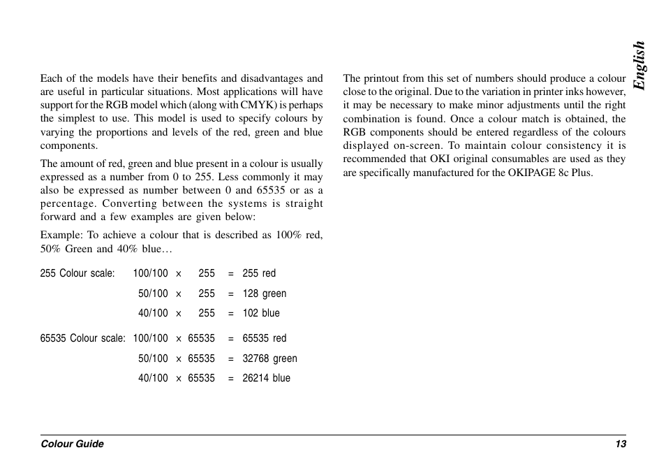 English | Oki 8c Plus User Manual | Page 13 / 24