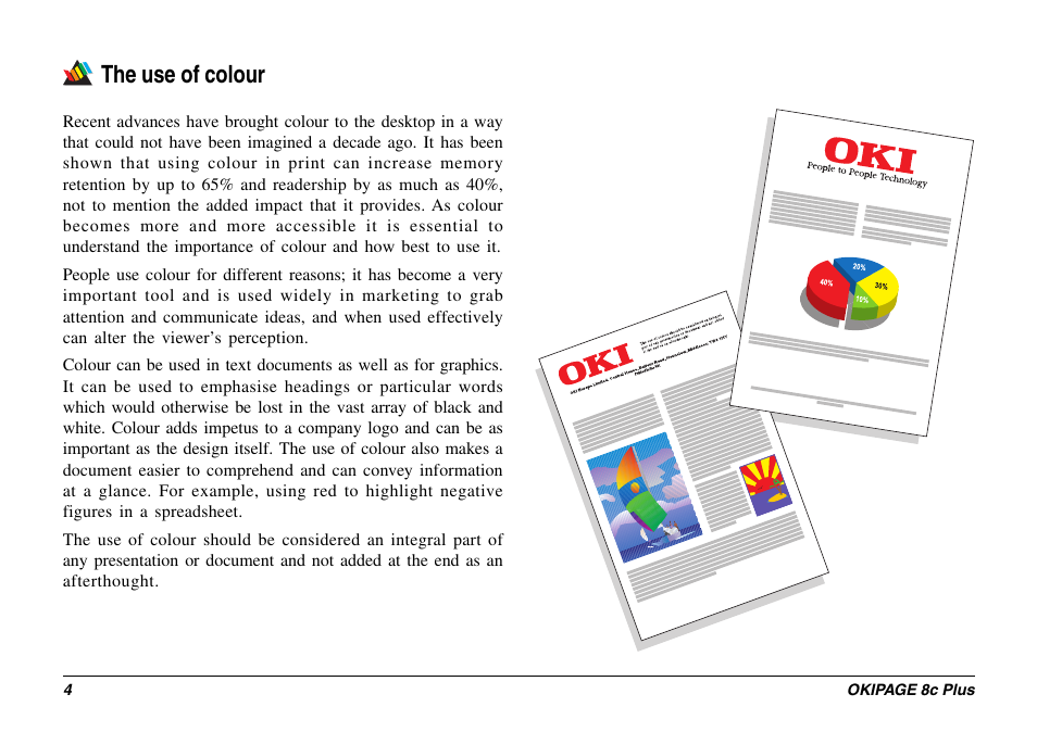 The use of colour | Oki 8c Plus User Manual | Page 4 / 24