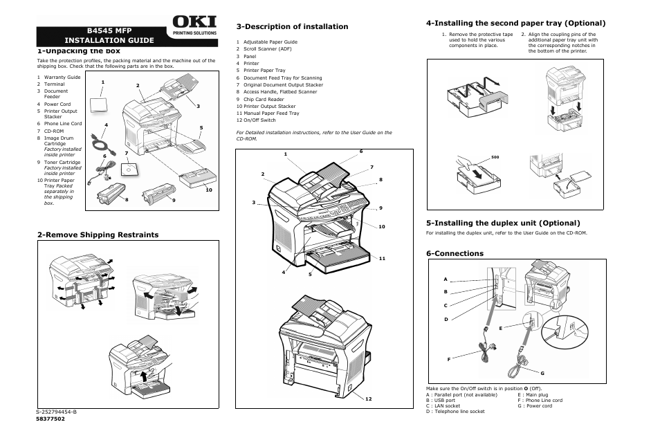 Oki B4545 User Manual | 2 pages