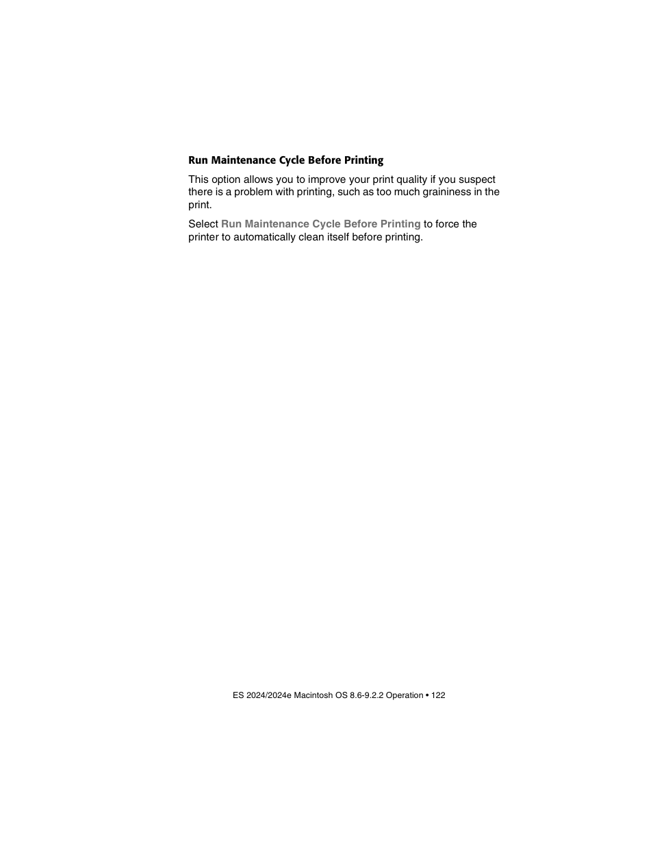 Run maintenance cycle before printing | Oki 2024/2024e User Manual | Page 122 / 260