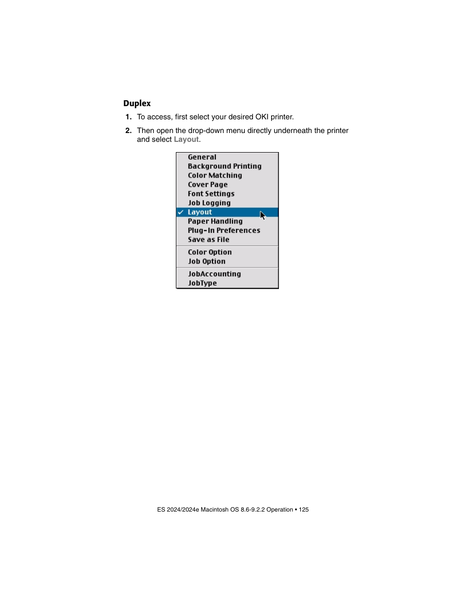 Duplex | Oki 2024/2024e User Manual | Page 125 / 260