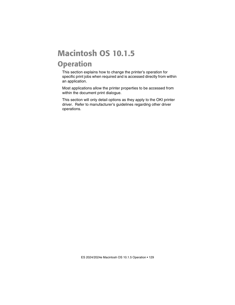 Operation, Macintosh os 10.1.5 | Oki 2024/2024e User Manual | Page 129 / 260