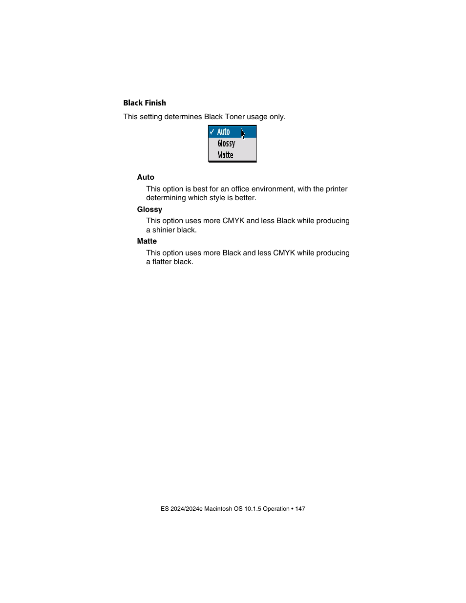 Black finish | Oki 2024/2024e User Manual | Page 147 / 260