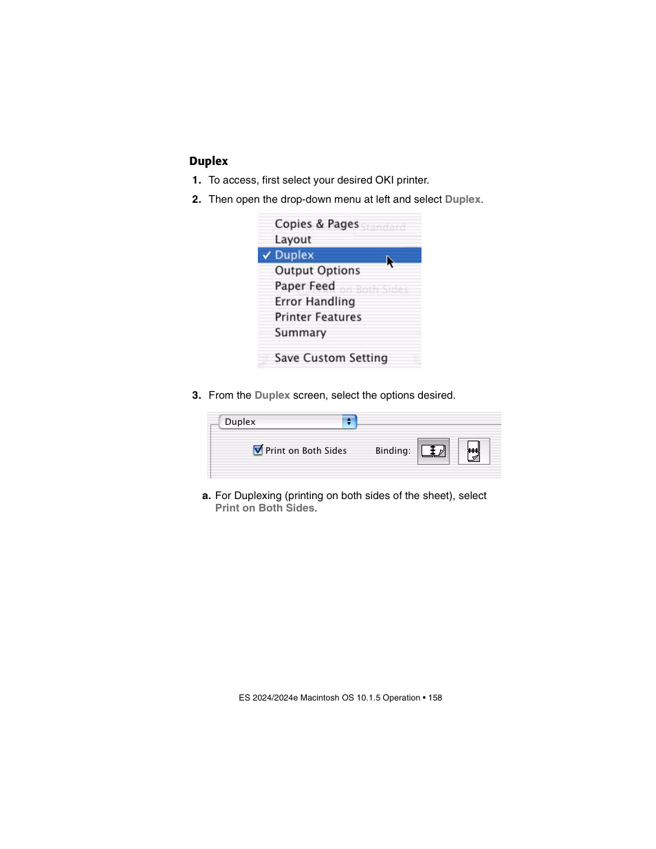 Duplex | Oki 2024/2024e User Manual | Page 158 / 260