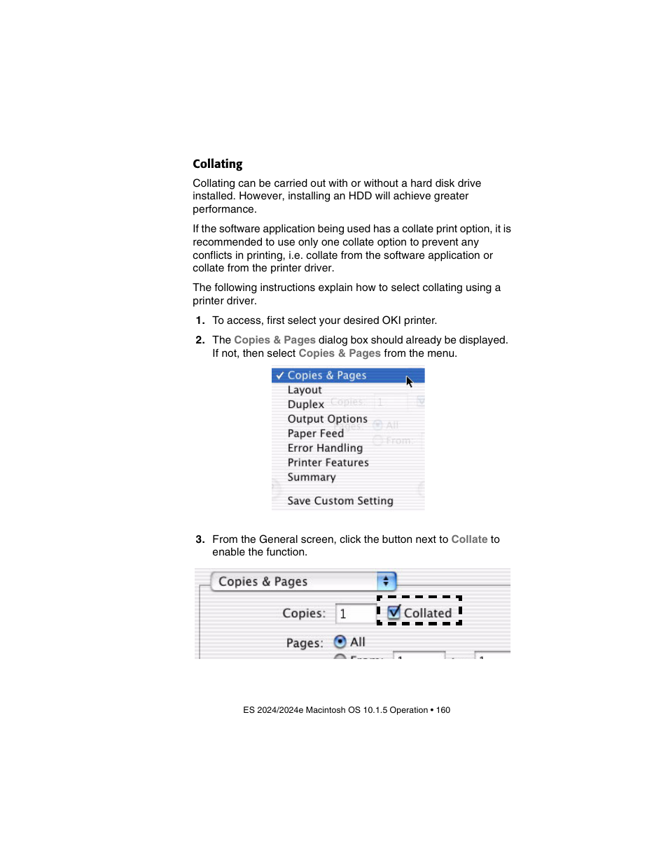 Collating | Oki 2024/2024e User Manual | Page 160 / 260