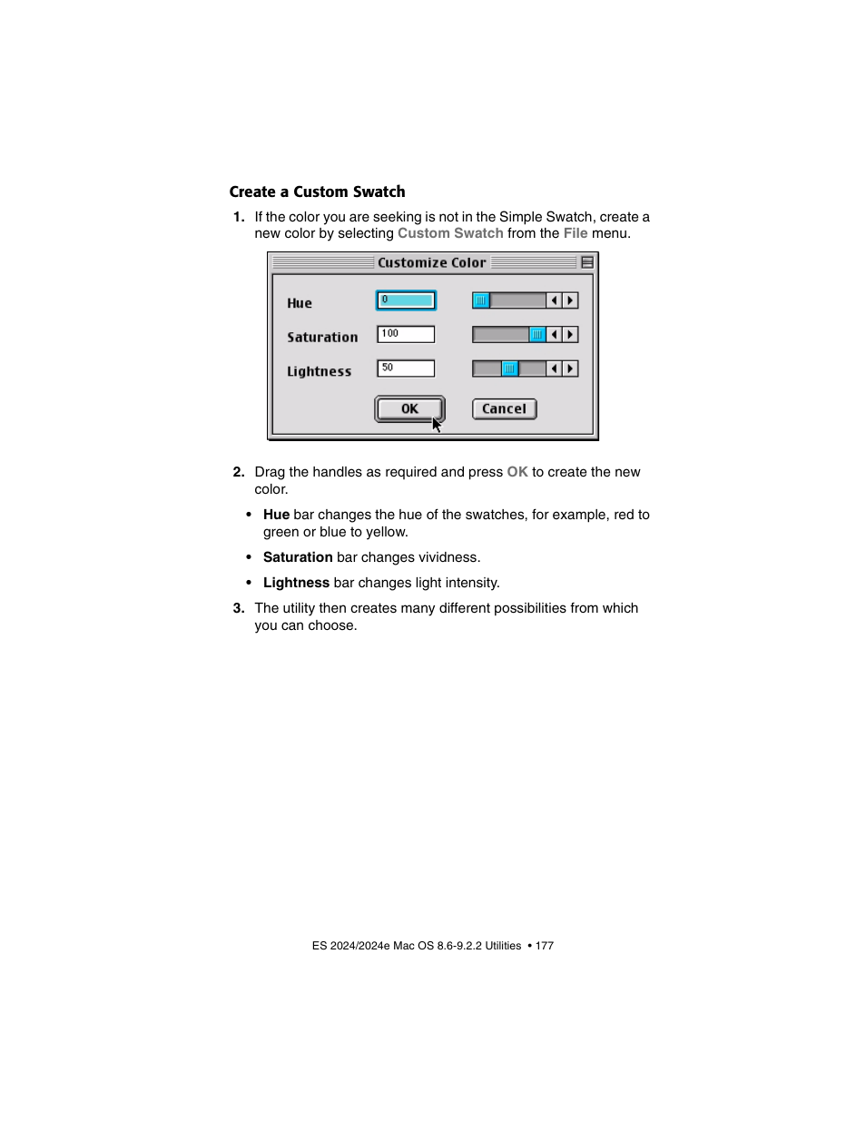 Create a custom swatch | Oki 2024/2024e User Manual | Page 177 / 260