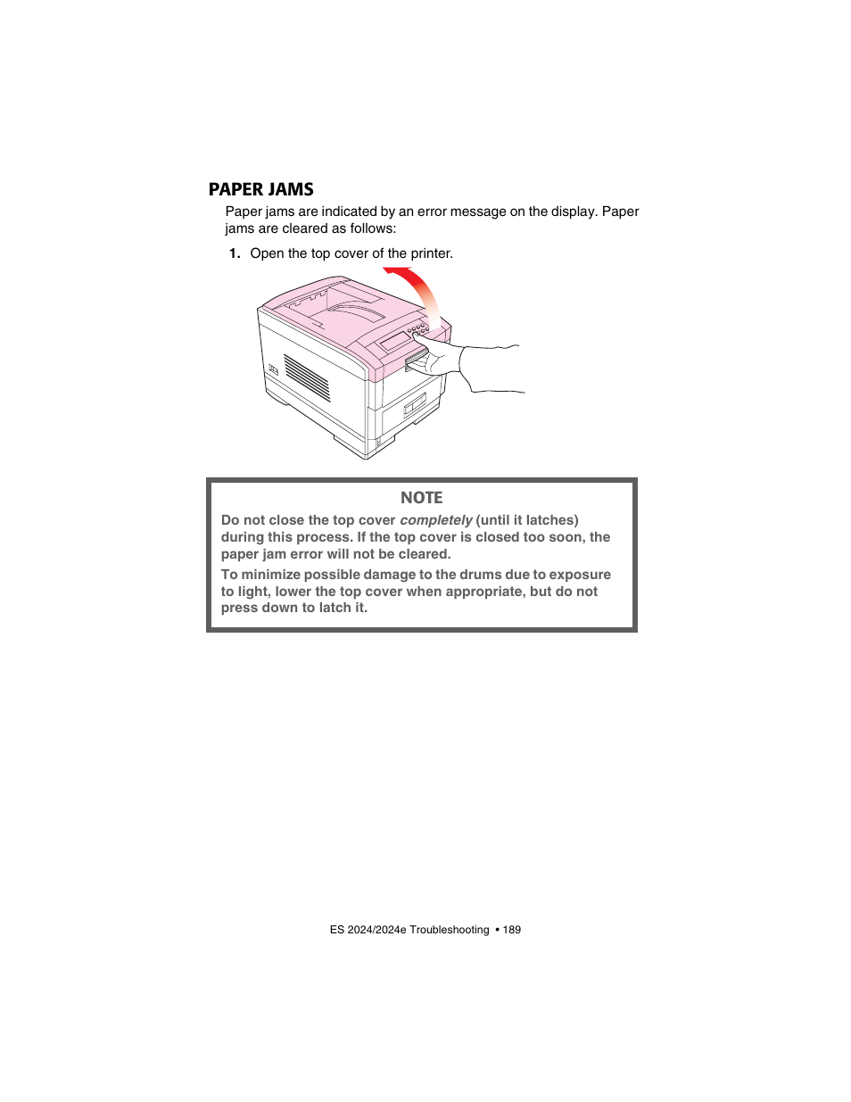 Paper jams | Oki 2024/2024e User Manual | Page 189 / 260