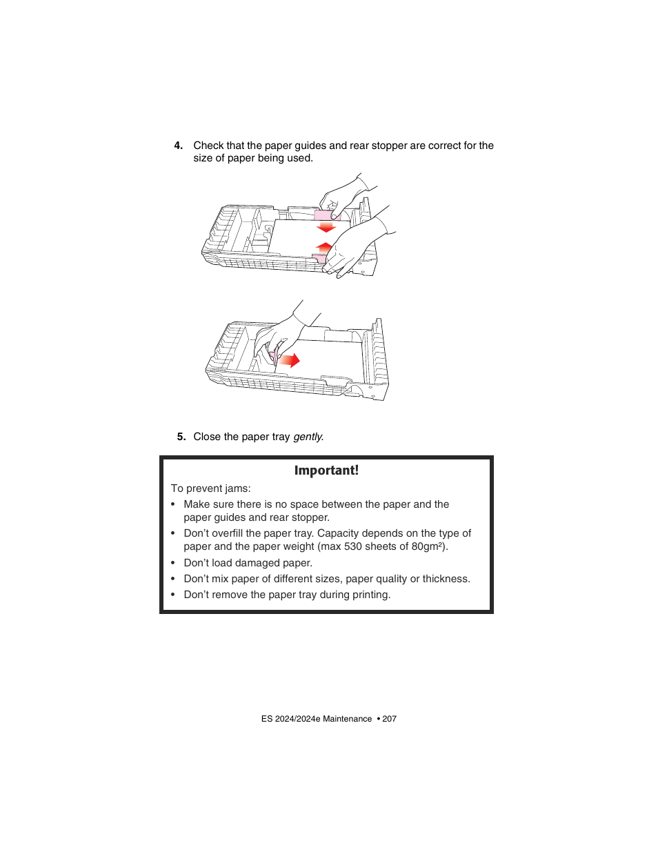 Important | Oki 2024/2024e User Manual | Page 207 / 260