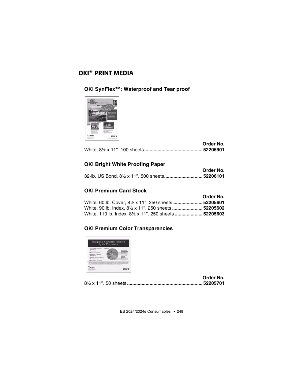 Oki® print media, Print media | Oki 2024/2024e User Manual | Page 248 / 260