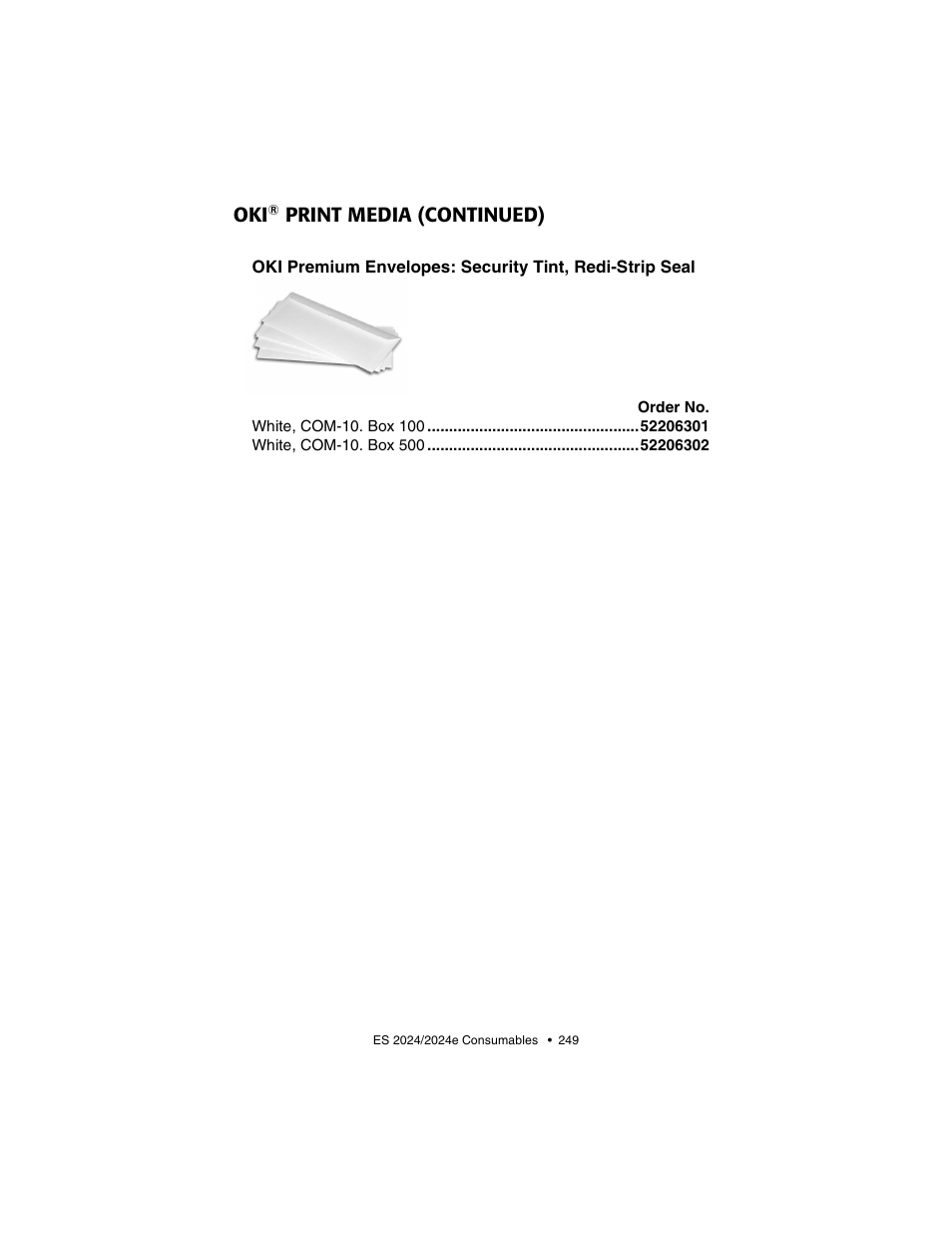 Print media (continued) | Oki 2024/2024e User Manual | Page 249 / 260
