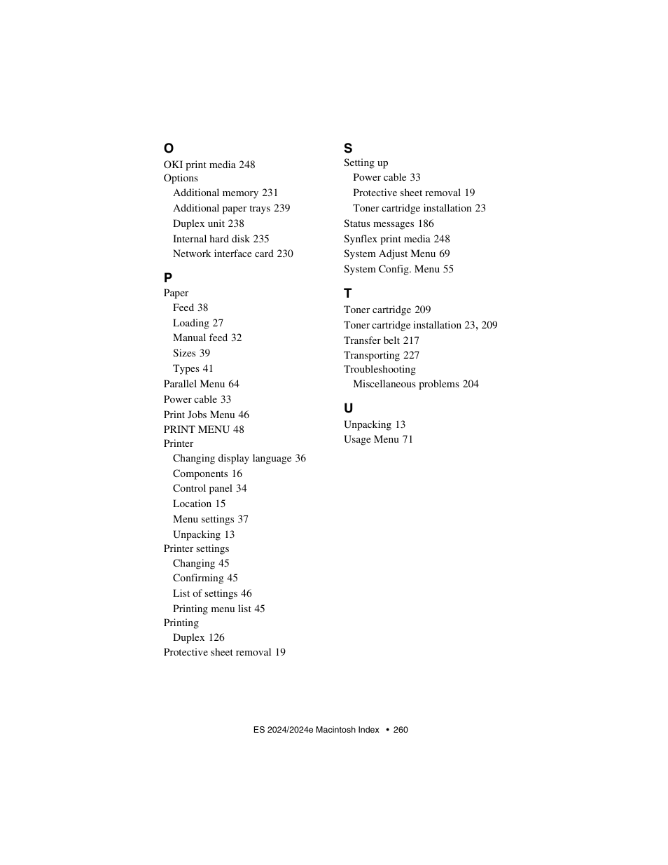 Oki 2024/2024e User Manual | Page 260 / 260