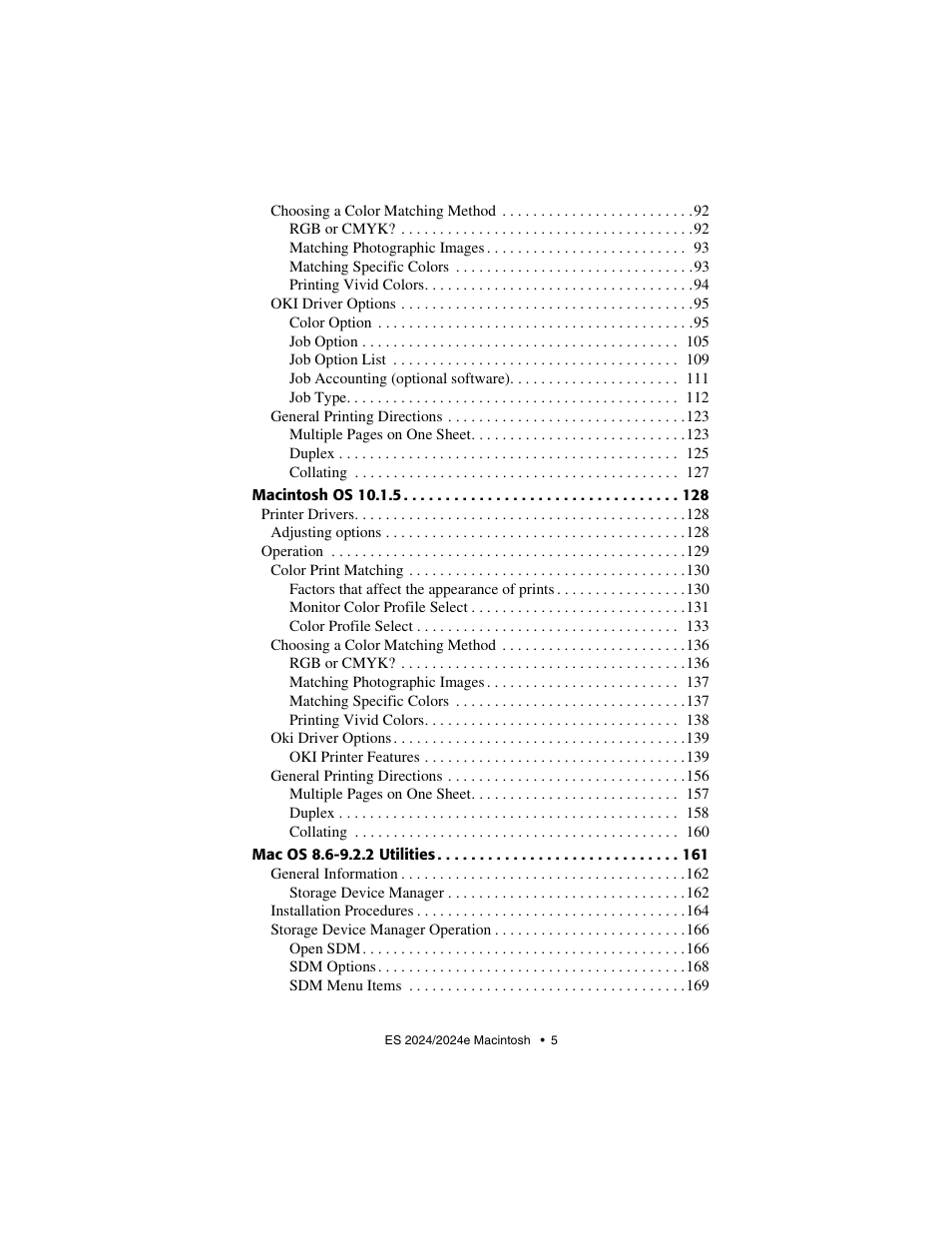 Oki 2024/2024e User Manual | Page 5 / 260