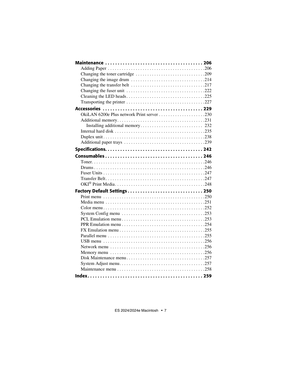 Oki 2024/2024e User Manual | Page 7 / 260